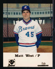 1987 Richmond Braves Team issue Photo card Matt West 4x5 Bob's Camera's *