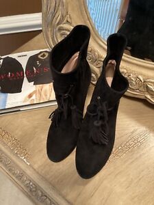 Kate Spade Black Suede Ankle Boots 6.5M