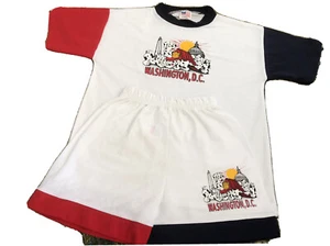 L Youth(14-16)๐บ๐ธ US Capital DC Dog Cute USA MADE_ ๐ฏ% Cotton T-Shirt Short-Set - Picture 1 of 4