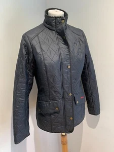 Barbour International fitted coat jacket 10 VGC Cavalry Polarquilt quilted navy - Picture 1 of 7