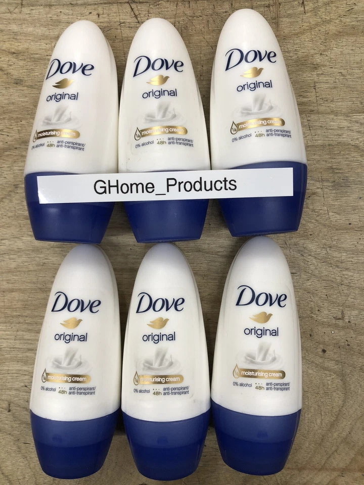 6pc Dove Roll On Original Scent Antiperspirant 48 Hr Protection