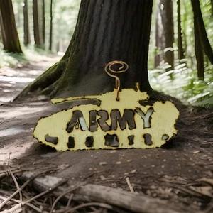 Army Branch Tank Christmas Ornament - Picture 1 of 5