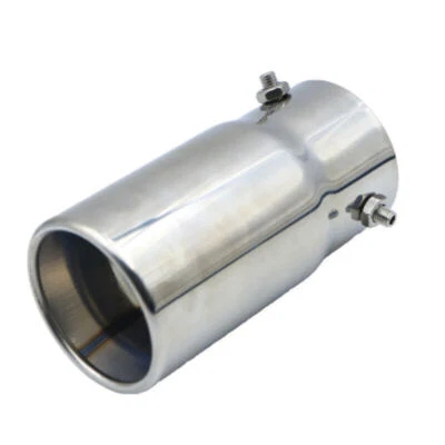 Cubierta de punta de silenciador de tubo de escape de coche cromado plateado 70 mm tubo de escape de acero inoxidable Foto 1 de 4