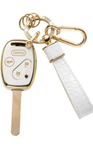 Honda Key Fob Cover - White and Gold / Accord, Civic, CR-V, Pilot - Picture 1 of 7