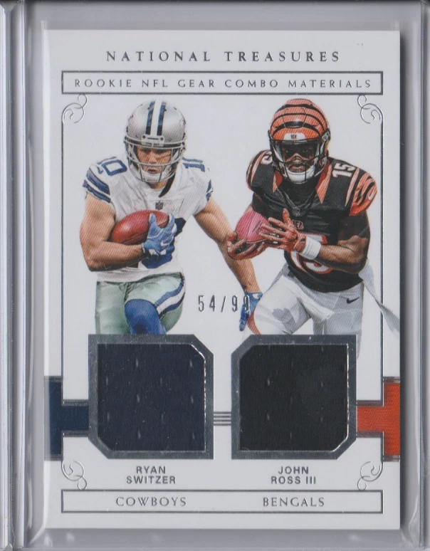 Ryan Switzer & John Ross 2017 Panini National Treasures dual jersey card /99 - Image 1 of 2