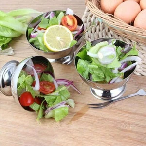 2PCS Stainless Steel Ice Cream Bowls Set,Dessert Cups with Footed,Fruit,Salad - Picture 1 of 51
