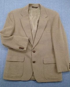 Vintage Nordstrom Blazer Camel Hair Men's Jacket Beige VTG Sport Coat 42" Chest - Picture 1 of 17