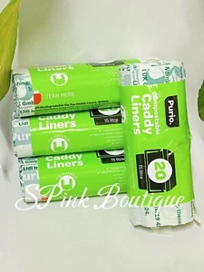 15 Litre Compostable Food Waste Caddy Bin Liners - Biodegradable | 20bags × 4 - Picture 1 of 4