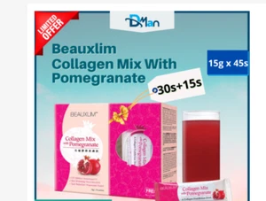 Beauxlim Collagen Mix With Pomegranate 15g x 45's Free Shipping - Picture 1 of 4