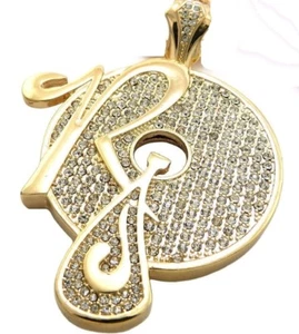 Hip Hop Pendant Franco Chain Crystal Rockafella Records Music NEW - Picture 1 of 5