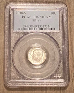 2008-S Roosevelt Dime PR69DCAM Silver PCGS - Picture 1 of 2