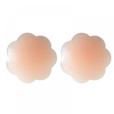 DIAMOND Lingerie Nude SILICONE Petal Nipple Covers Adhesive Reusable 1 Pair NEW - Image 1 of 4