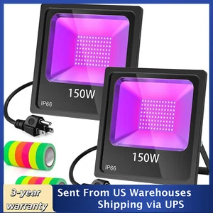 2-PACK Black Lights 150W LED Blacklight For Music Stage Halloween Body Painting - Picture 1 of 11