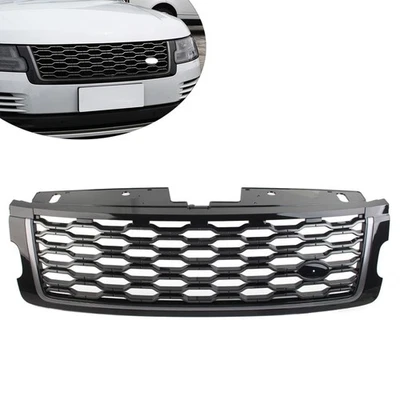 Front Bumper ABS Grille Grill Fit Land Rover Range Rover 2018-2022 Grey po - Image 1 of 4