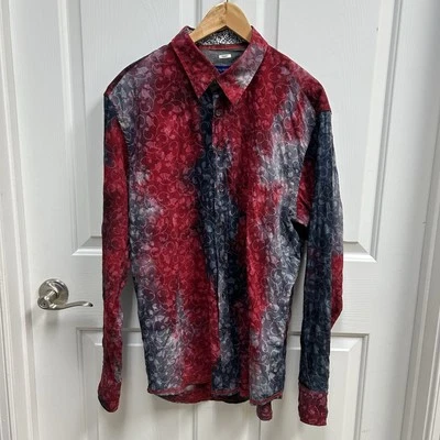 Camisa XXL Georg Roth Los Angeles Para Hombres Puño Abatible Abotonada Roja Negra Floral  Foto 1 de 4