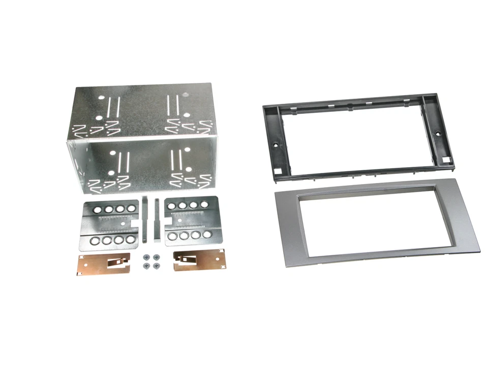Ford (6000CD SQUARE RADIO) FLUSH FIT Double DIN car audio fascia radio cage kit - Image 1 of 1