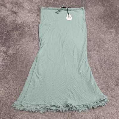 Saia Maxi Feminina Prana Hideaways Pequena Água Salgada Verde Algodão Orgânico Natação Nova Com Etiqueta - Imagem 1 de 4