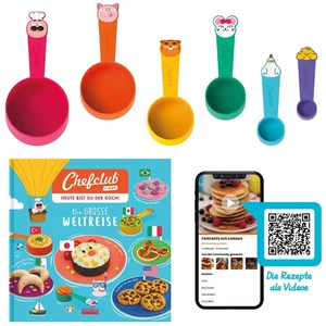 Set: Rezeptebuch ''Die große Weltreise'' mit den Chefclub Messbechern - Bild 1 von 5