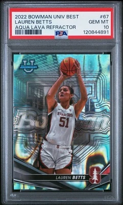 2022 BOWMAN UNIV BEST #67 LAUREN BETTS /199 AQUA LAVA REFRACTOR POP 4 PSA 10 - Image 1 of 4