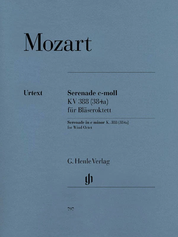 Mozart Serenade in C Minor K 388 for Oboe Clarinet Horn Henle Urtext Music Book - Image 1 of 1