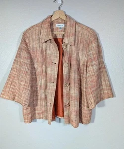 Chaqueta Blazer Coldwater Creek Mujer Talla 16 Dos Botones Forrada Tweed Mezcla Lino Mb - Imagen 1 de 4
