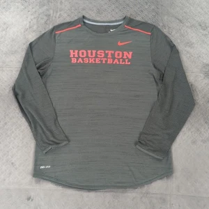 Nike Dri Fit Houston Cougars Basketball Shirt Workout Long Sleeve Men Medium - Picture 1 of 11