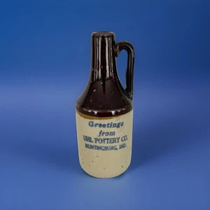 Uhl Pottery 1936 Miniatura Natale Prunella Brocca Auguri da Uhl Pottery 4" - Foto 1 di 6