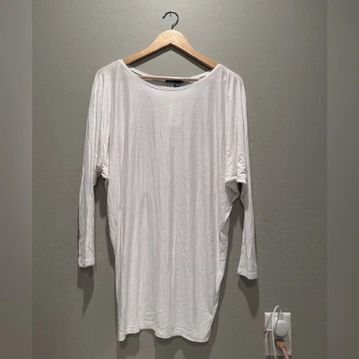 NUEVO CON ETIQUETAS Camisa Top Vince Cuello Barco Manga Larga Dolman Blanca Talla Pequeña Básicos Neutrales Foto 1 de 4