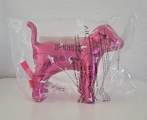 Victoria's Secret Pink Metallic Mini Dog Plush w/pink & dog logo Collectable New - Picture 1 of 7