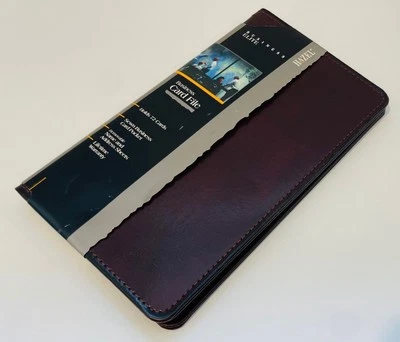 Vintage Hazel Business Elite Business Card File 5” x 8” Binder in Burgundy - Image 1 of 4