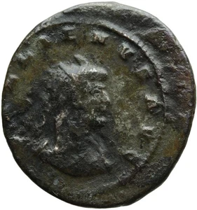 037. Roman Bronze Coin. GALLIENUS, AR Antoninianus. Cyzicus. River-God. aVF - Picture 1 of 2