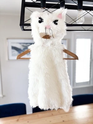 Pottery Barn Kids White Kitten Costume With Hood & Tail 6-12M Faux Fur Adorable - Image 1 of 4