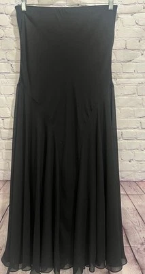 Alex Evenings Women’s Black Semi Sheer Chiffon Lined Maxi A-Line Formal Skirt M - Image 1 of 4