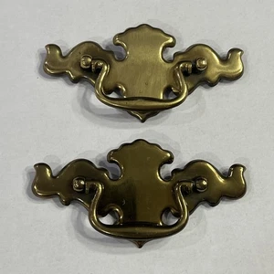 Vintage 2er Set Altgold Metall Fledermaus-Stil Schrank Schublade Griffe 5,5" - Bild 1 von 2