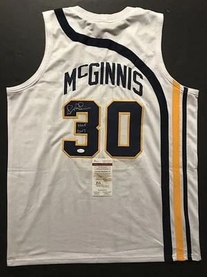 Autographed/Signed GEORGE MCGINNIS HOF 17 Indiana White Jersey JSA COA Auto - Image 1 of 3