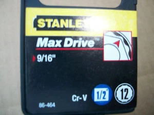 NEW STANLEY 1/2 in Drive  9/16  Inch  MAX DRIVE 12 POINT SOCKET - Picture 1 of 4