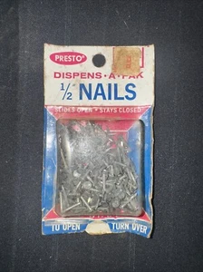 Vintage Presto 1/2" Nails 3oz Dispens-a-Pak Packaging American Tack & Hardware - Picture 1 of 7