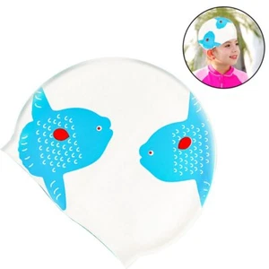 Kids Swim Cap for Boys Girls, Unisex Silicone Swimming Caps for 3-8 Toddler Chi - Picture 1 of 26