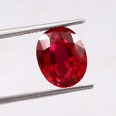 AAA Natural Classic Mozambique Blood Red Ruby Oval Loose Cut Gemstone 8x6 MM - Image 1 of 4
