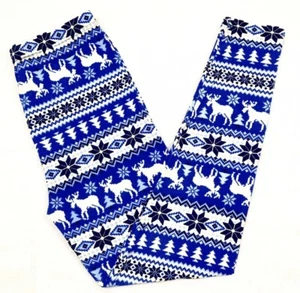 Buttery Soft Christmas Tree Reindeer Snowflake Leggings One Size S M L Snow OS - Picture 1 of 3