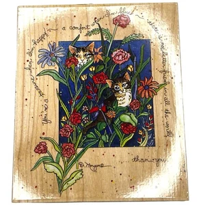 Stamps Happen D Morgan Cats You’re A Treasure Rubber Stamp Cat Flowers #90050 - Picture 1 of 7
