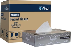 Facial Tissue White 3 Ply Extra Soft Premium Ideal for sensitive skin 80 Sheets - Picture 1 of 4