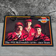 Dale Earnhardt Elliott MARTIN MAXX 1991 MCDONALDS ALL STAR VINTAGE signed card