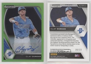2021 Panini Prizm Draft Picks Lime Green /23 Clay Dungan #PDP209 Auto