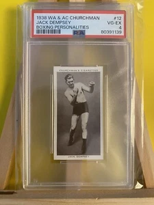 PSA 4 VG-EX Jack Dempsey 1938 WA & AC Churchman #12 Card Boxing Personalities - Picture 1 of 2