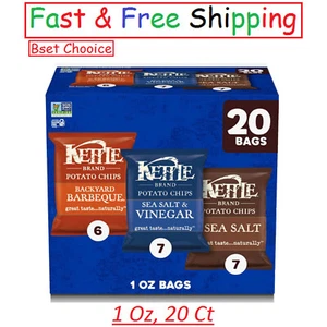 New - Kettle Brand Potato Chips Variety Pack, 1 Oz, 20 Ct - ( Best Product ) - Picture 1 of 5