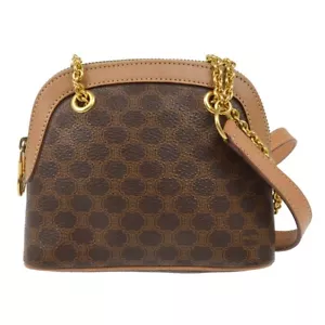 Celine Brown Macadam Chain Shoulder Bag M13 XX02390 - Picture 1 of 8