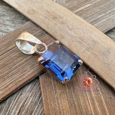 Colgante de piedras preciosas sueltas de zafiro azul natural de 12,95 quilates - Plata 925 certificada Foto 1 de 4