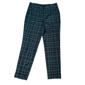 Pantaloni alla caviglia Talbots Heritage tartan a quadri misto lana blu navy verde rosso taglia 8 - Foto 1 di 8