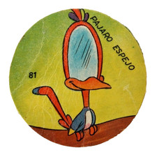 1964 Figurita Mickey Club Argentina Disc Card Mirror Bird Very Rare Disney #81
